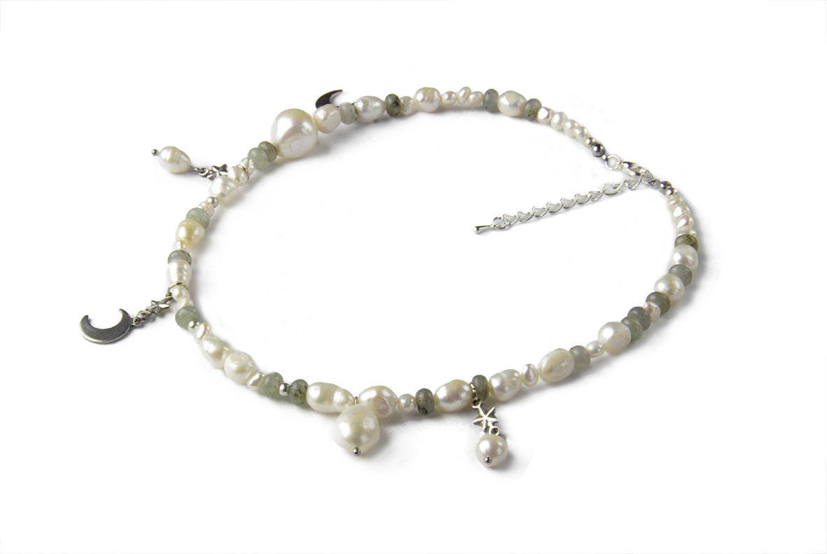 Choker perles blanches Uriel