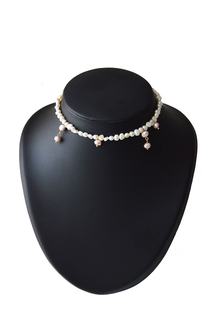 Thumbnail: Muse white and pink pearl choker