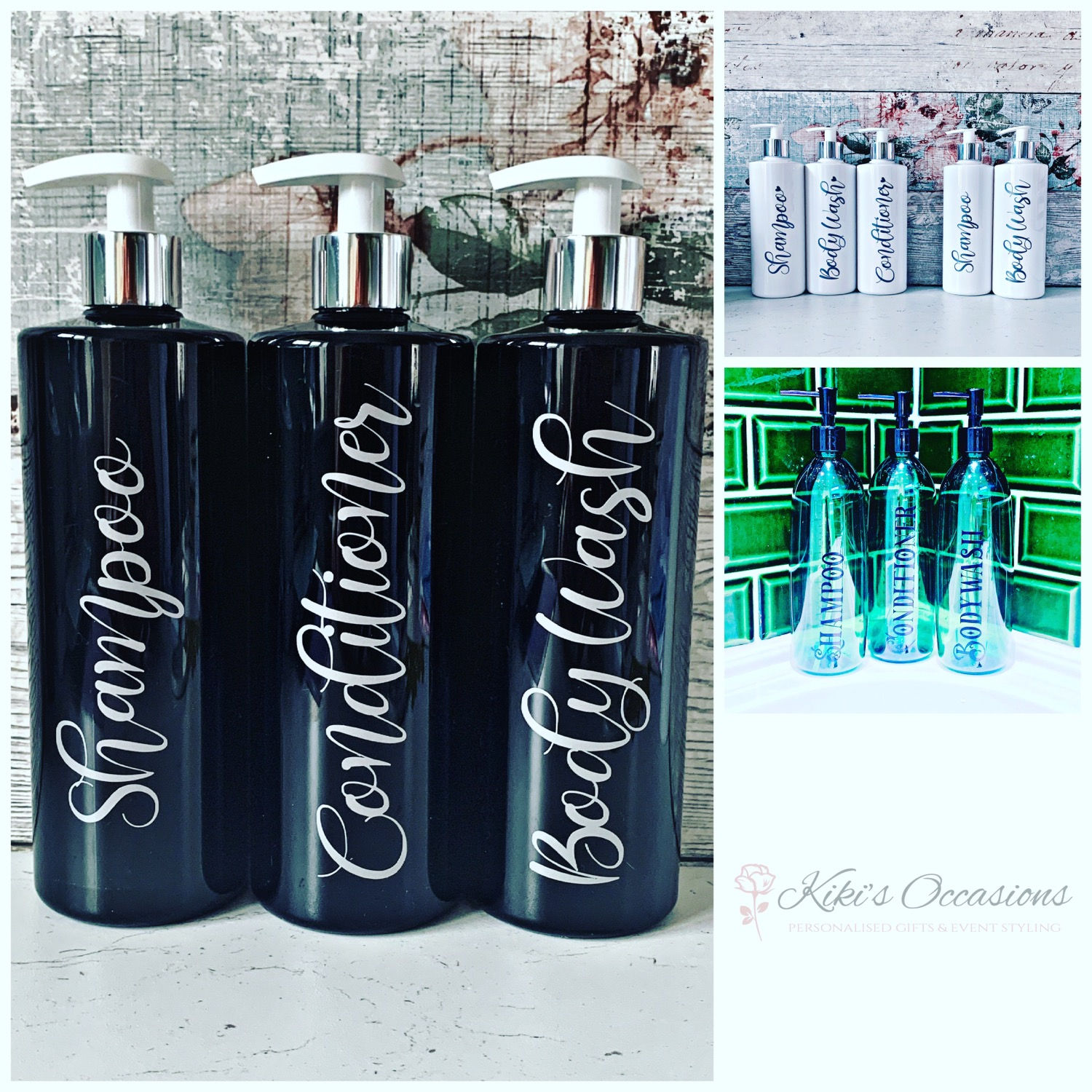 3 x Bathroom Pump Bottles