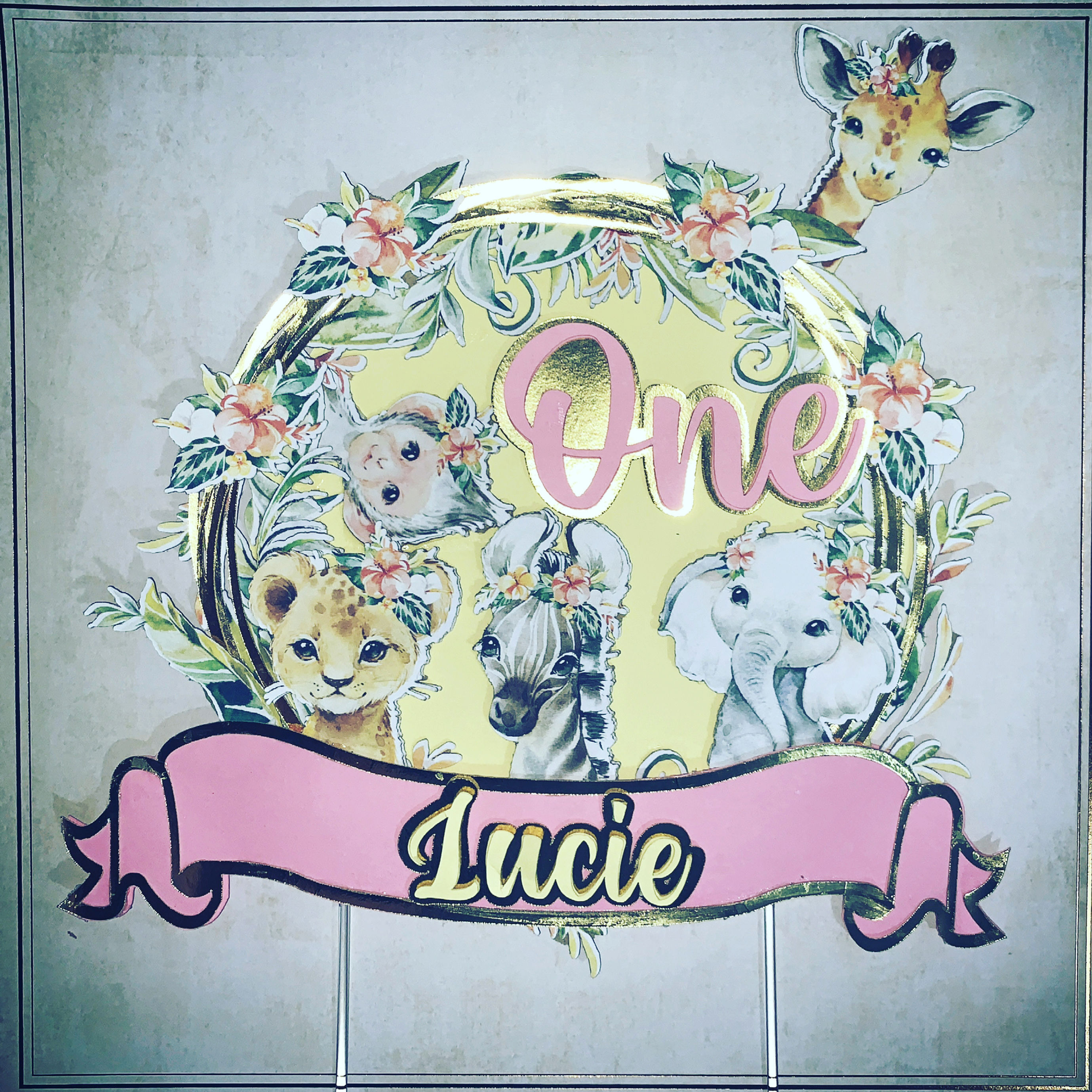 Personalised Safari 3D Cake Topper