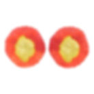 Citrus and Red Rock-Shaped Lucite Resin Clip Earrings
