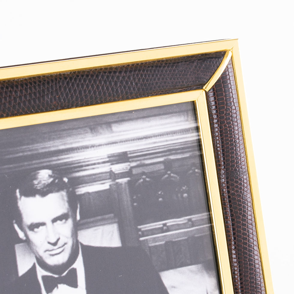 Thumbnail: Gucci Lizard Skin Leather and Gilded Brass Picture Frame