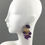 Thumbnail: Oversized Dangle Purple Pebble Lucite Pierced Earrings