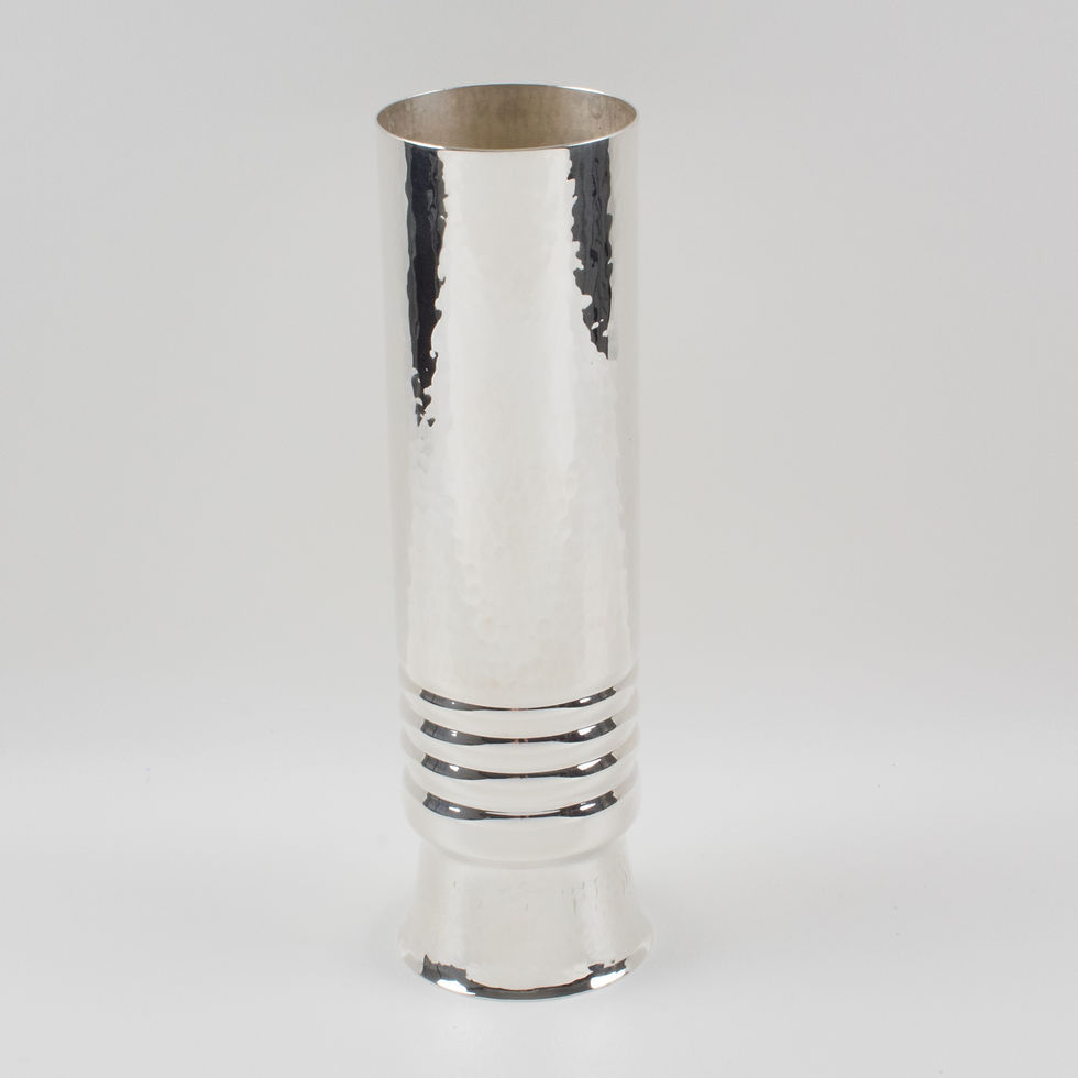 Thumbnail: Italian Silver Plate Modernist Tumbler Vase, circa 1980