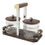 Thumbnail: Art Deco Macassar Wood, Chrome and Crystal Condiment Jar Set