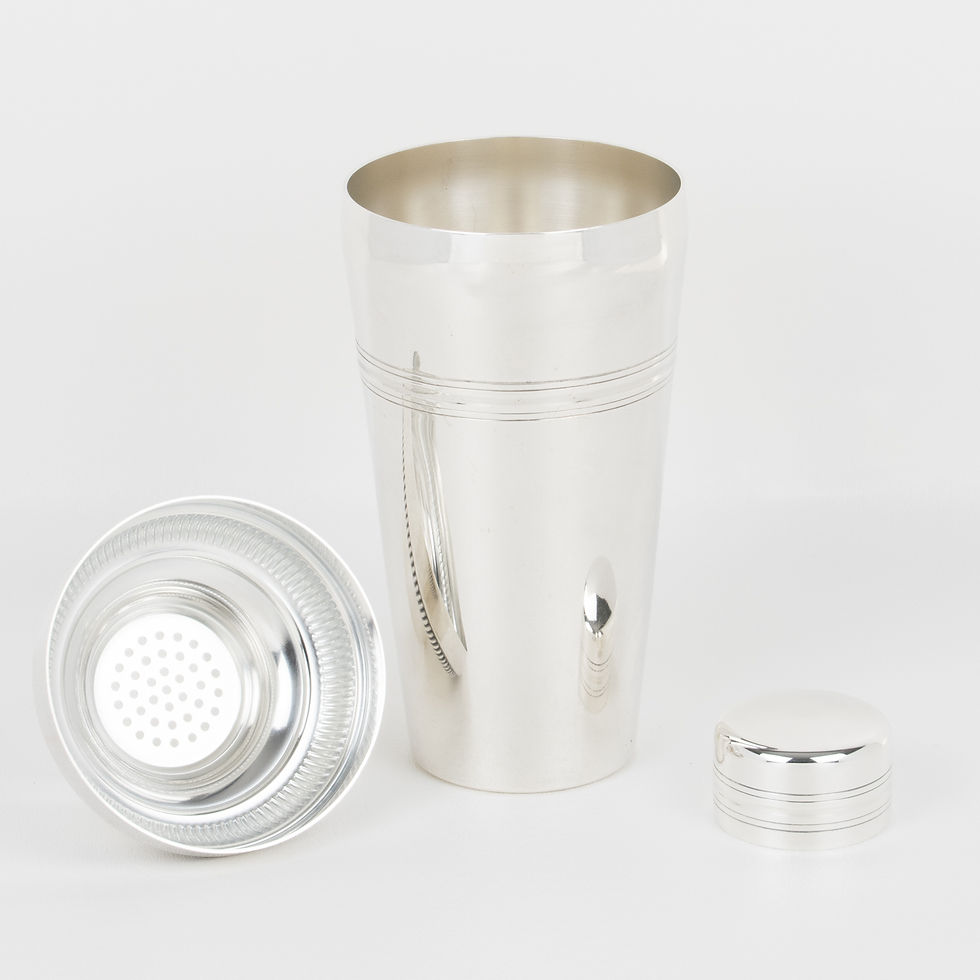 Thumbnail: Art Deco Silver Plate Barware Cocktail Shaker by Gelb, Paris 1940s