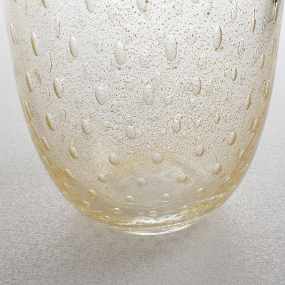 Thumbnail: Italian Art Glass Murano Vase Gold Flakes and Bubbles by Gambaro and Poggi