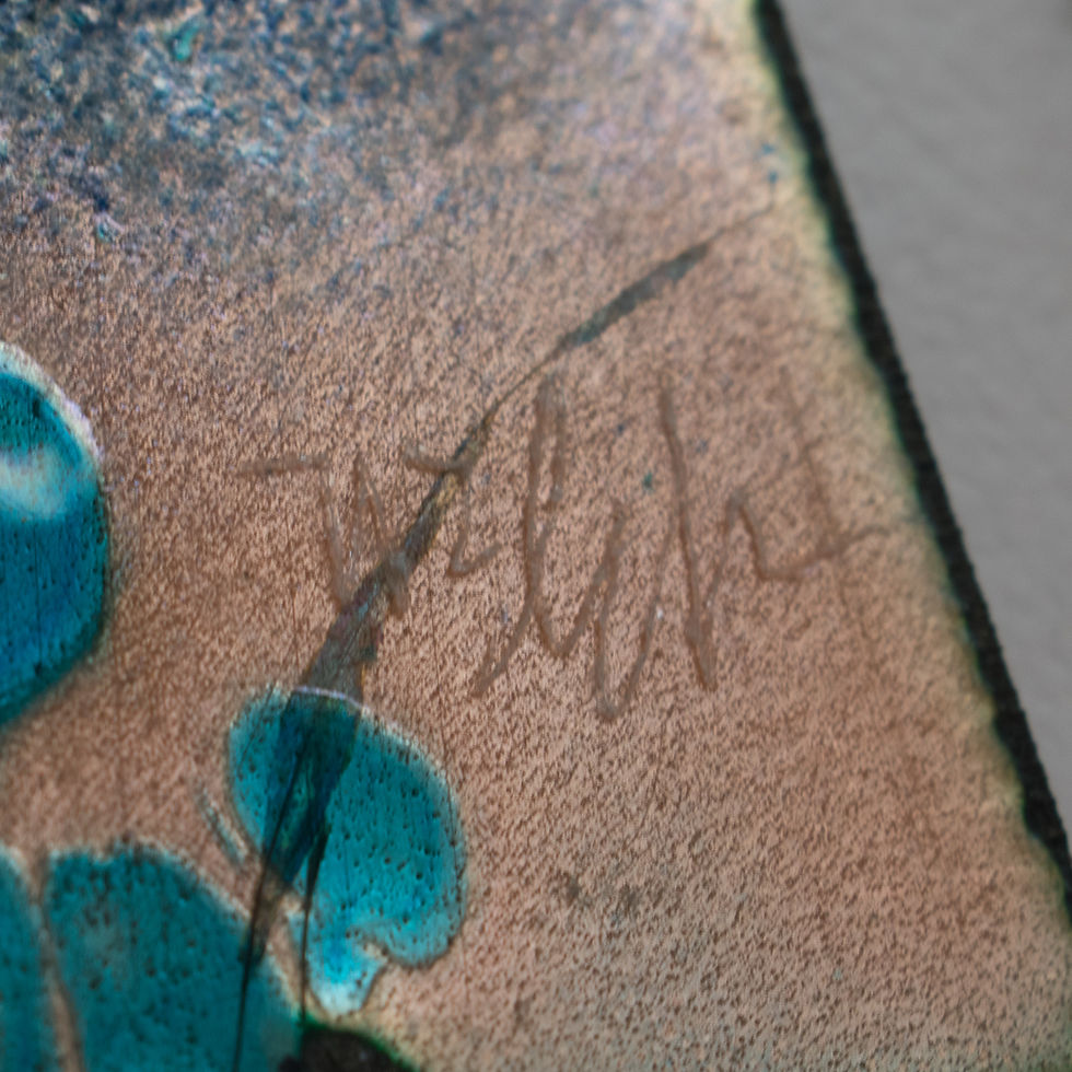 Thumbnail: Abstract Judaica Enamel Mounted Wall Panel Plaque Artwork by George Welch