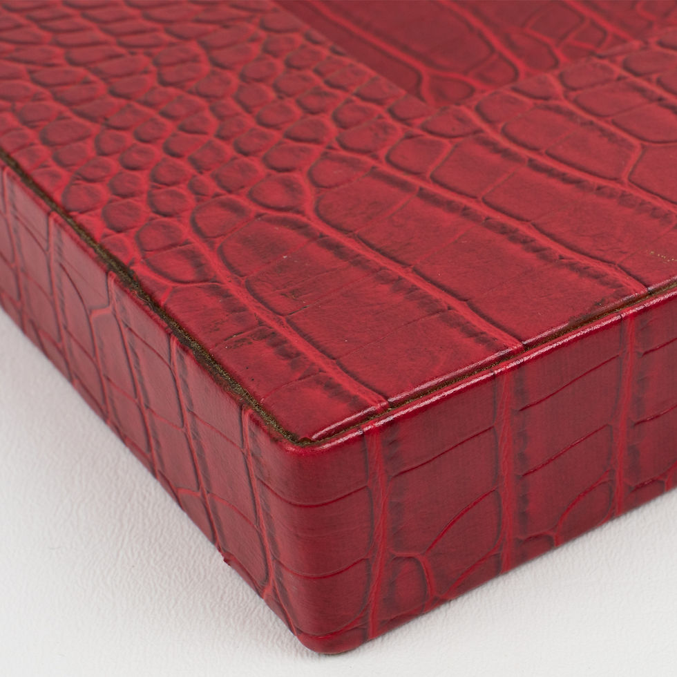 Thumbnail: Dupre Lafon Leather and Crystal Vide Poche Catchall, France circa 1950
