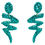Thumbnail: Richard Kerr Dangle ZigZag Turquoise Jeweled Pierced Earrings