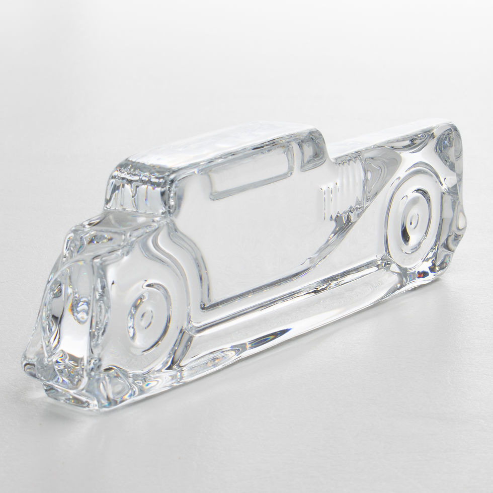 Thumbnail: Daum Crystal Marly Car Relief Paperweight Sculpture