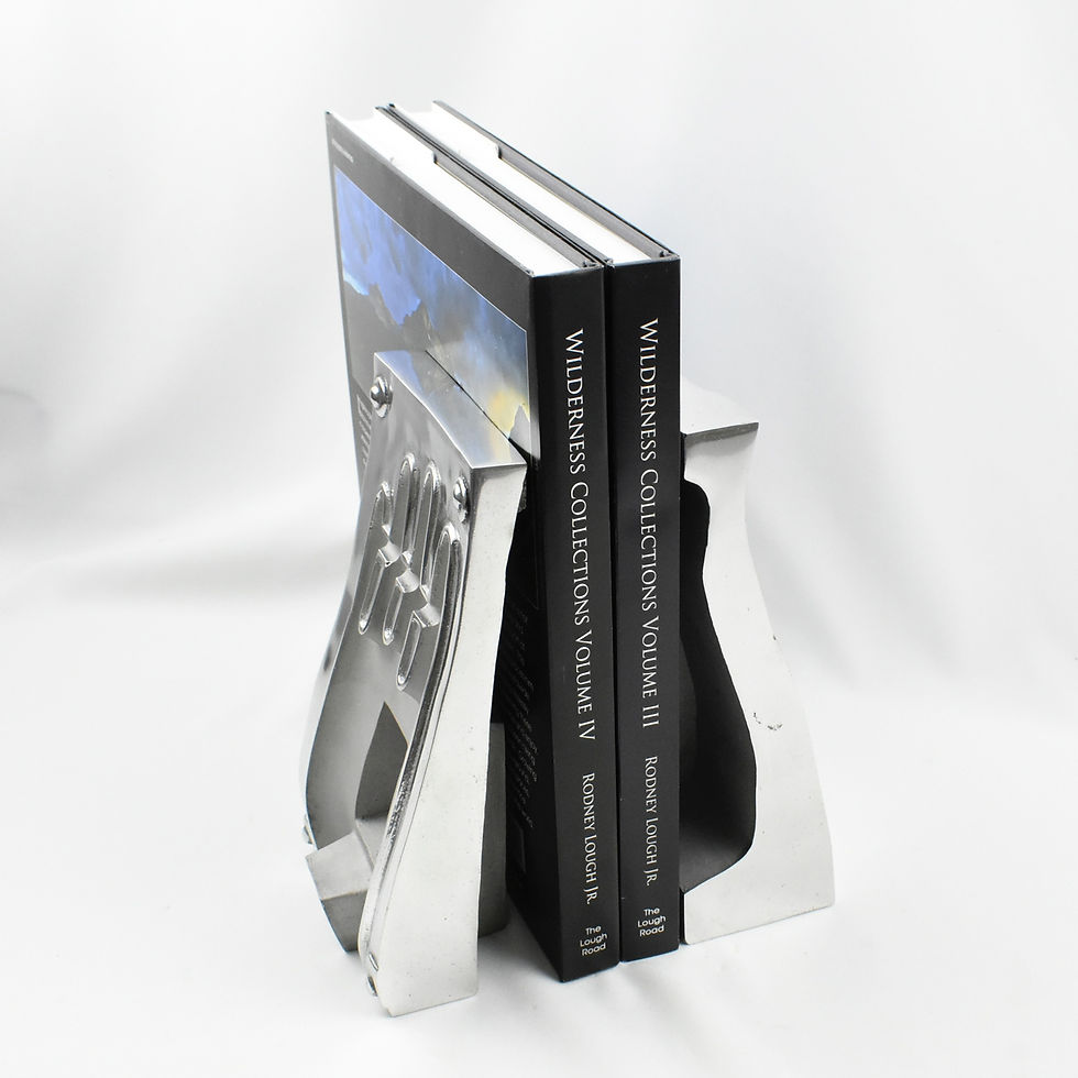 Thumbnail: Polished Stainless Steel Bookends, Former Hand or Glove Molds