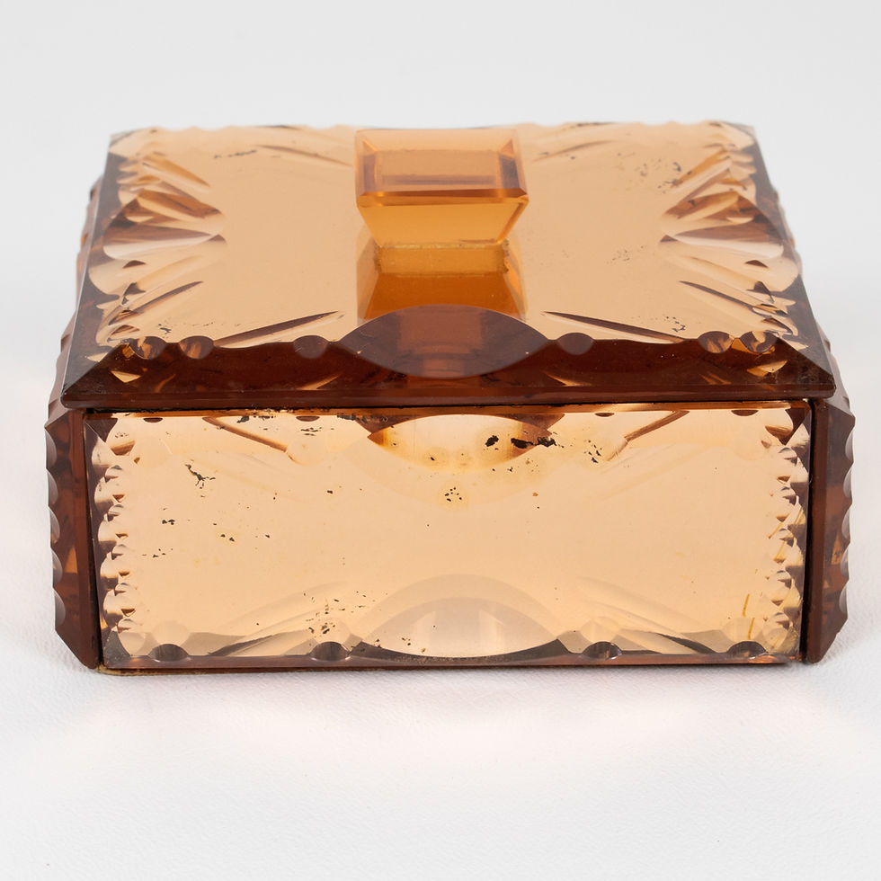 Thumbnail: Pink Peach Mirrored Glass Decorative Box, France 1940s