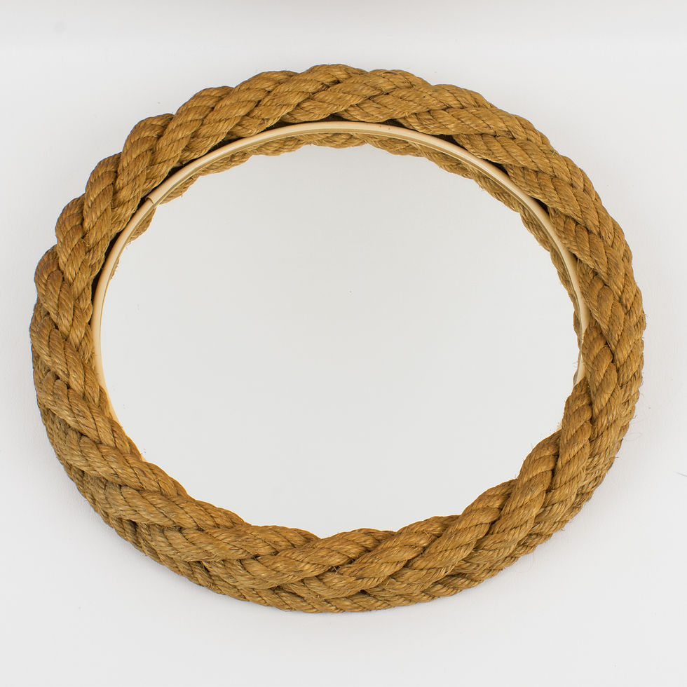 Thumbnail: Audoux Minet Wall-Mounted Nautical Rope Mirror, France circa 1960