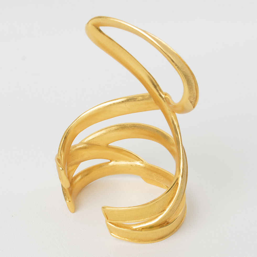 Thumbnail: Claude Montana for Marie Paris Gilt Metal Lace Cuff Bracelet