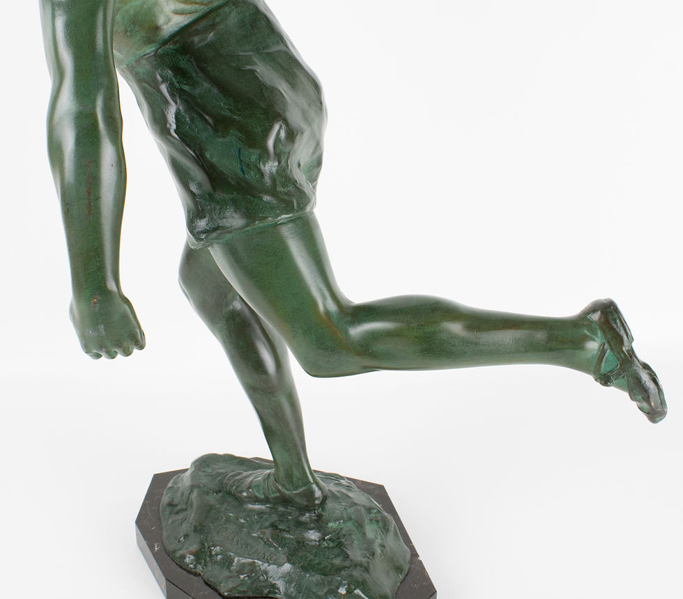 Thumbnail: Charles Lemoyne Art Deco Bronze The Finish Runner Sports Sculpture