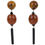 Thumbnail: Angela Caputi Dangle Resin Clip Earrings Rootbeer and Carnelian