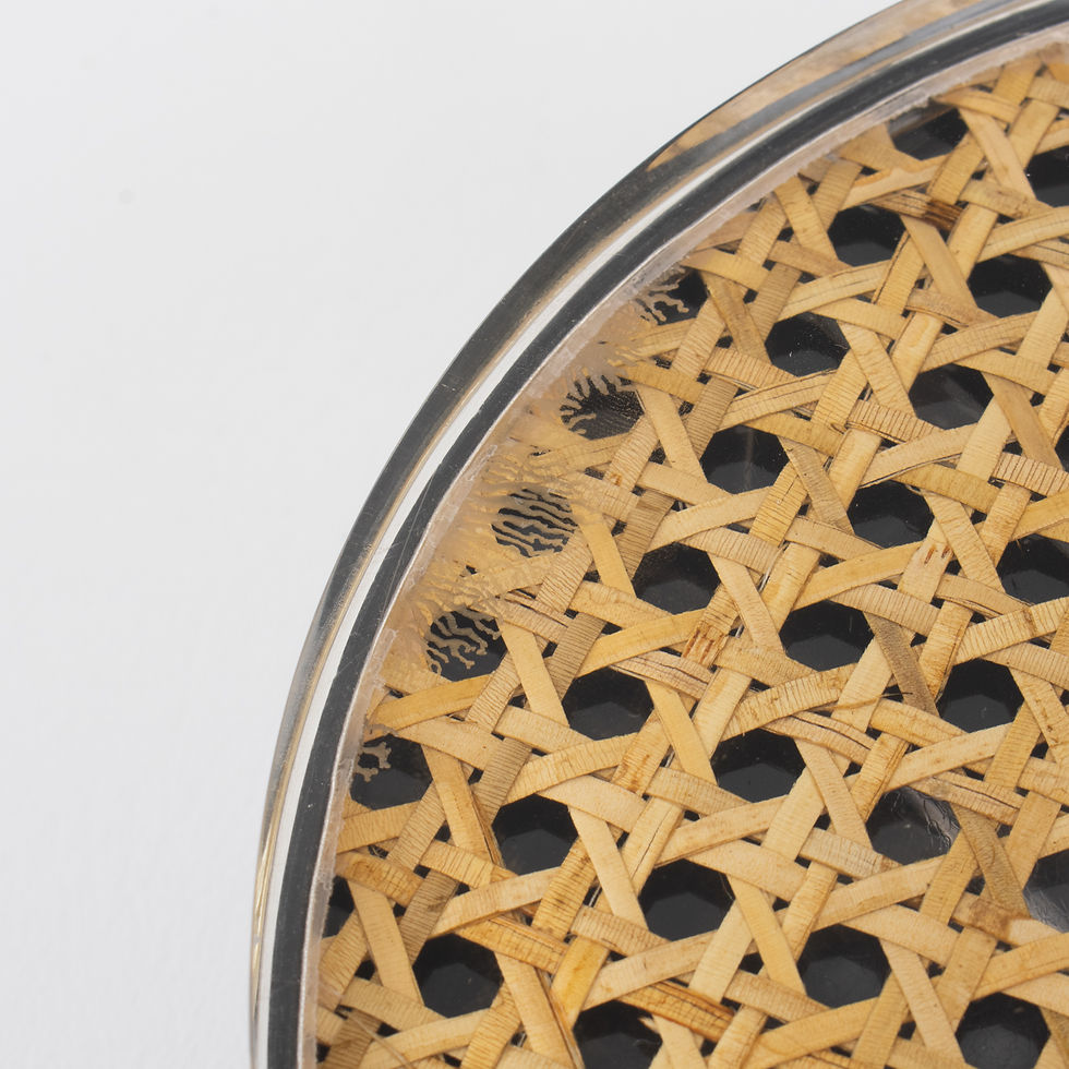 Thumbnail: Mid-Century Black Lucite and Rattan Box, Italy 1970s