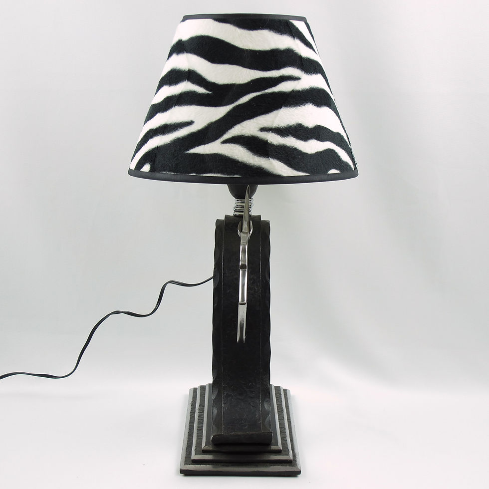 Thumbnail: Michel Zadounaisky Art Deco Antelope Wrought Iron Table Lamp