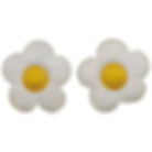Harriet Bauknight for Kaso White Floral Carved Resin Clip Earrings