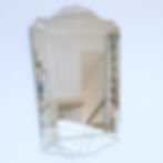 Venetian Wall Mirror with Beveled Edges and Geometric Etching