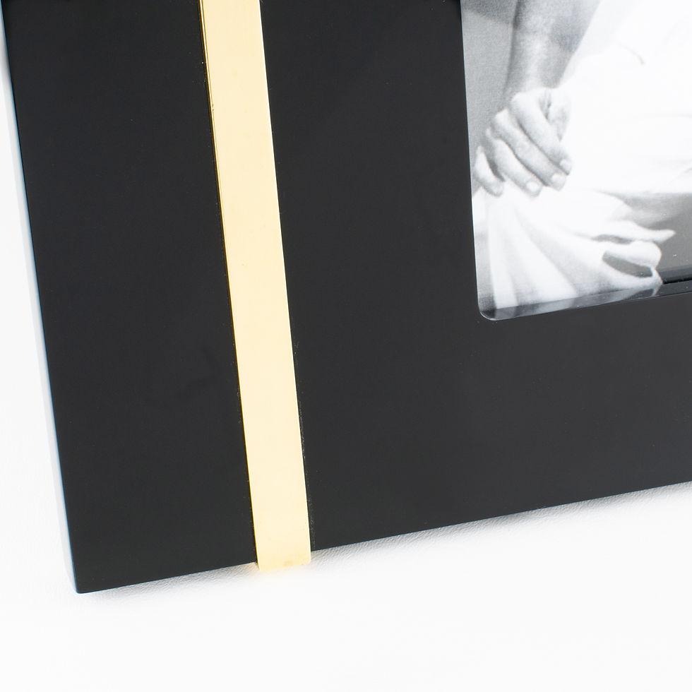 Thumbnail: Tommaso Barbi Black Lucite and Gilt Brass Picture Frame