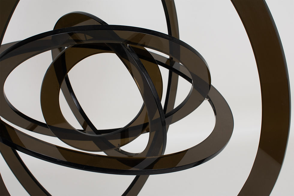 Thumbnail: Modernist Gray Lucite Kinetic Celestial Orbit Sculpture Astrolabe, circa 1970