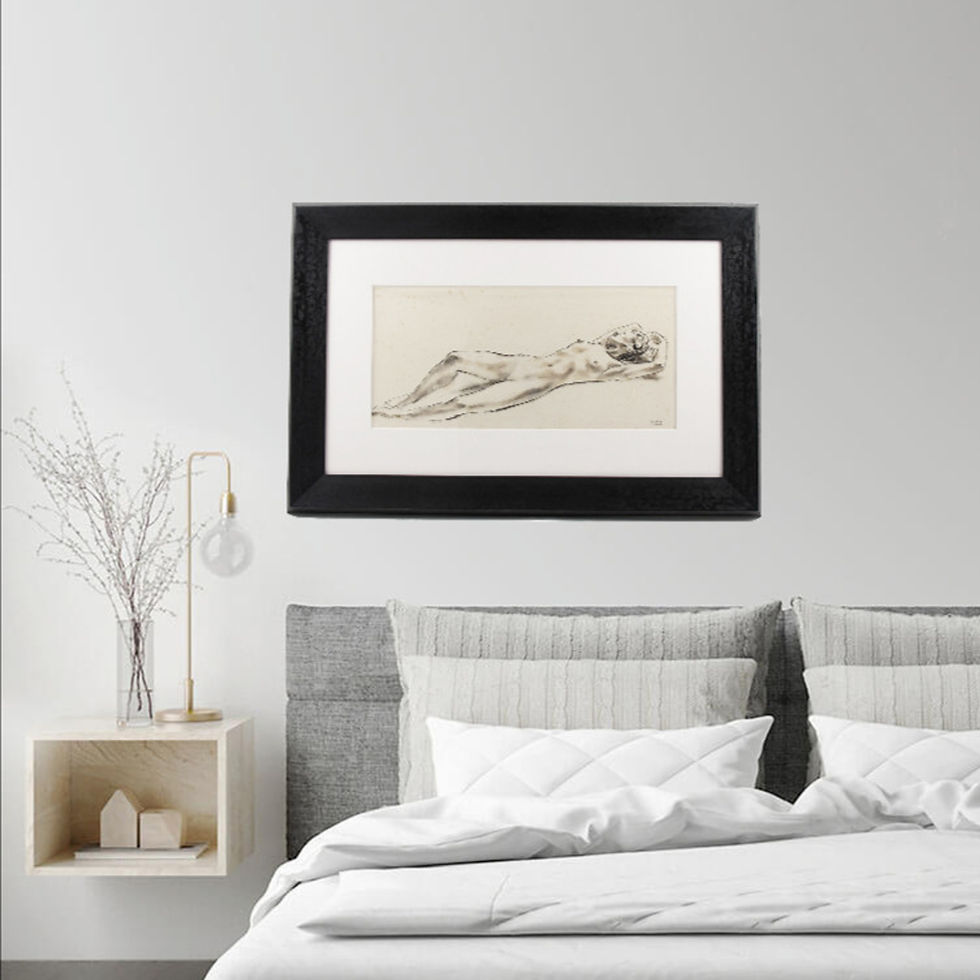 Thumbnail: Nude Study Ink Wash Drawing Painting by Robert Cami