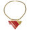 Thumbnail: Lanvin Paris Geometric Necklace Gilt Metal and Red Enamel