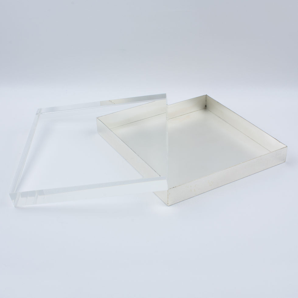 Thumbnail: Lucite and Silver Plate Large Modernist Box, circa 1970
