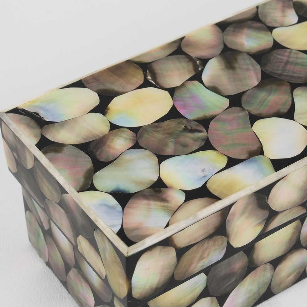 Thumbnail: Early Original R & Y Augousti Paris Seashell Marquetry Box