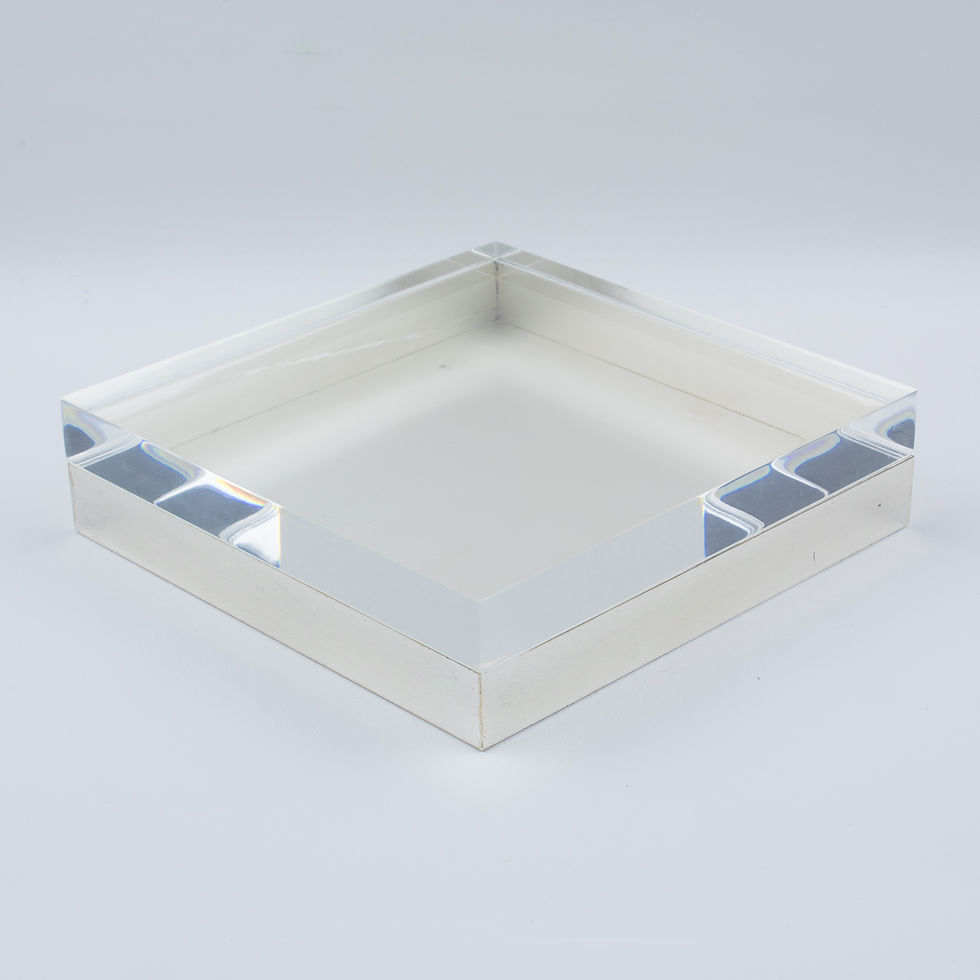 Thumbnail: Lucite and Silver Plate Large Modernist Box, circa 1970