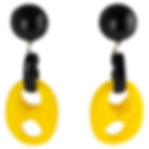 Angela Caputi Modernist Yellow and Black Resin Dangle Clip Earrings