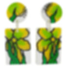 Flower Power Yellow and Green Lucite Dangle Pierced Earrings