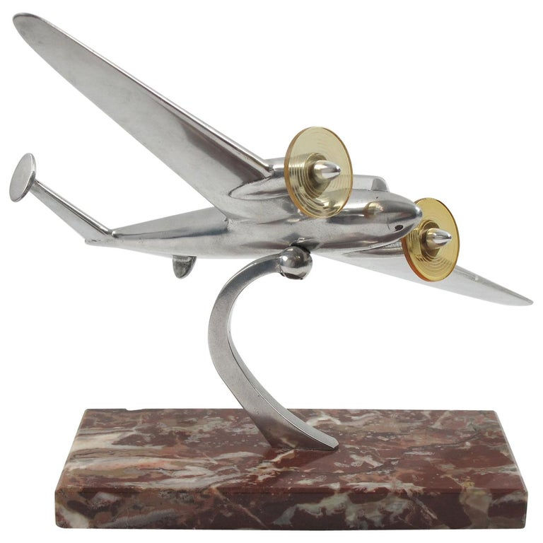 Aviation French Aluminum Airplane Model, 1950s