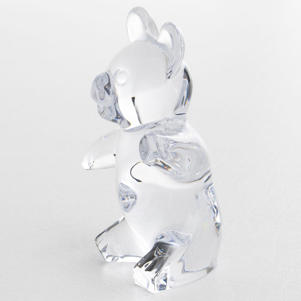 Thumbnail: Daum France Crystal Teddy Bear Paperweight Sculpture