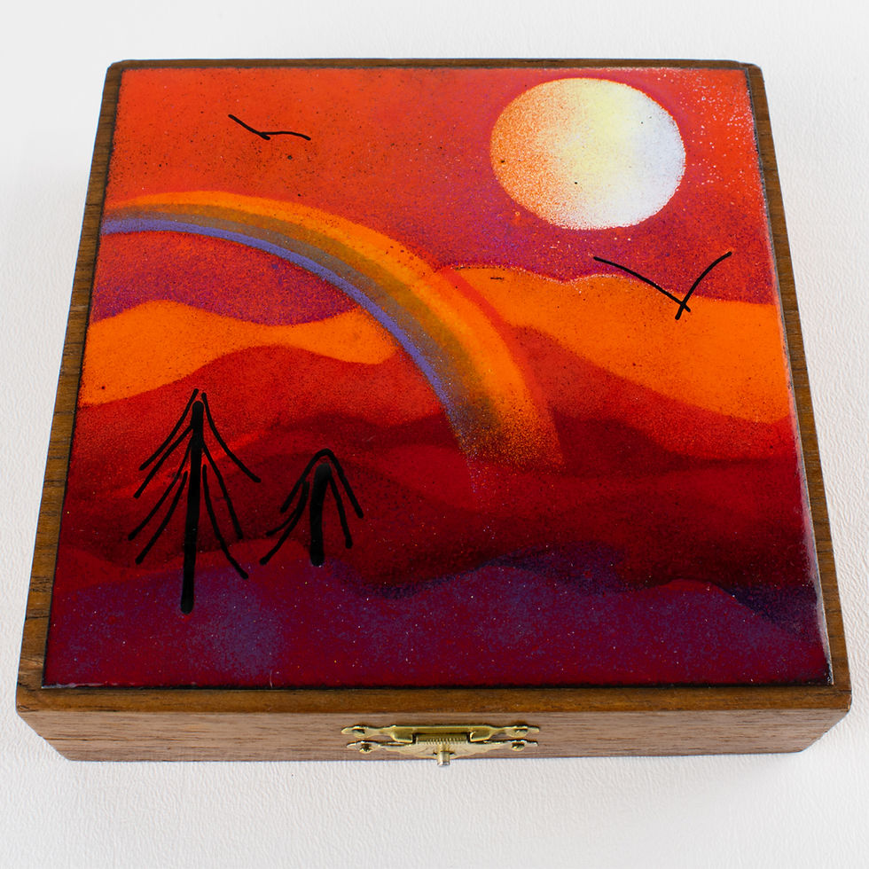 Mid-Century Modernist Wood and Enamel Box, circa 1960