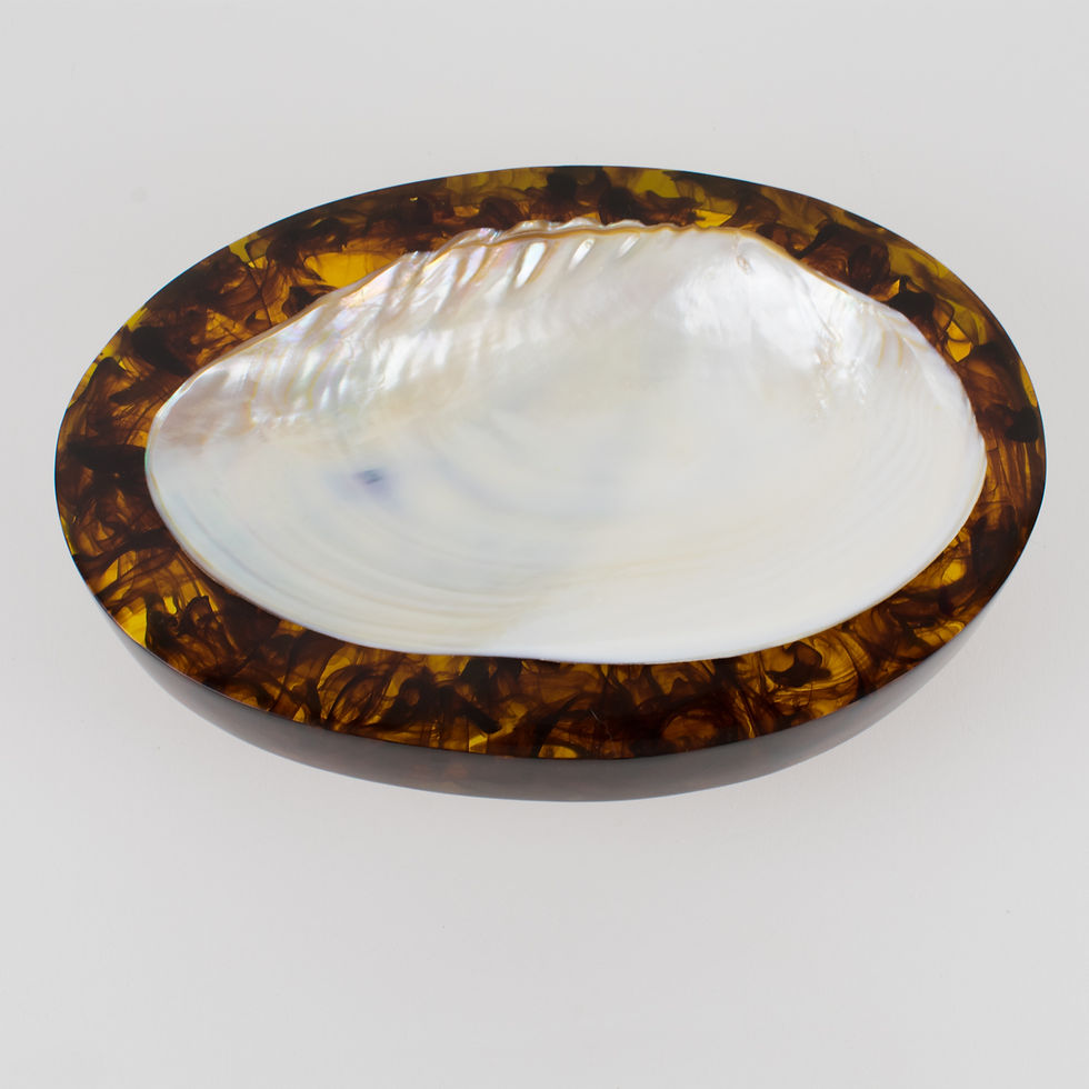 Thumbnail: SeaShell and Rootbeer Resin Desk Tidy Catchall Vide Poche