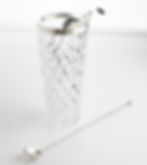 Carlo Masini Sterling Silver and Crystal Barware Cocktail Martini Pitcher Set