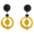 Angela Caputi Marigold and Black Resin Dangle Pierced Earrings