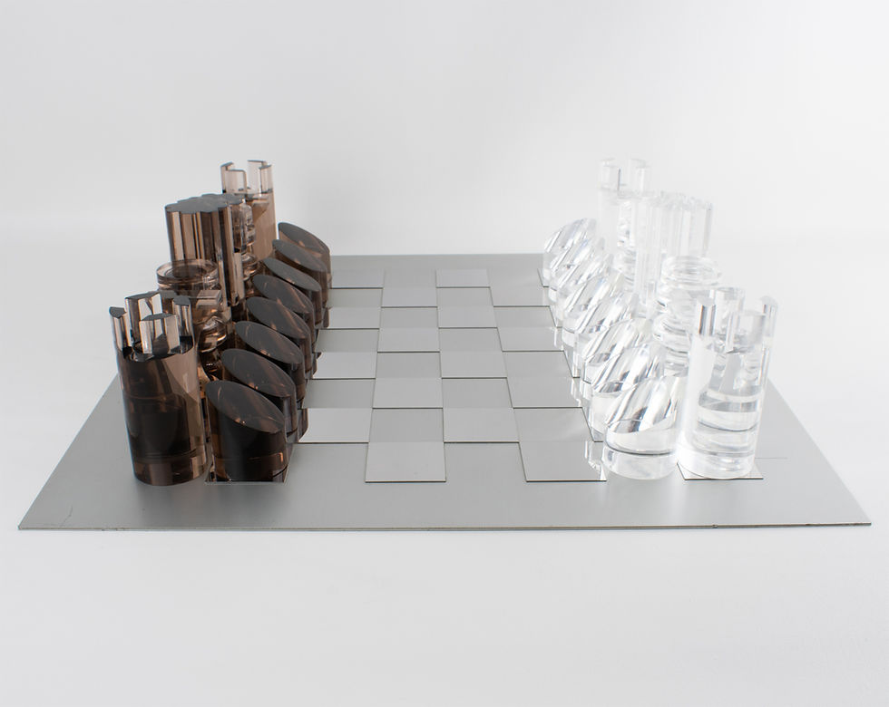 Thumbnail: Michel Dumas for Roche Bobois Plexiglass and Aluminum Chess Game Set
