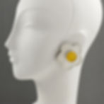 Harriet Bauknight for Kaso White Floral Carved Resin Clip Earrings