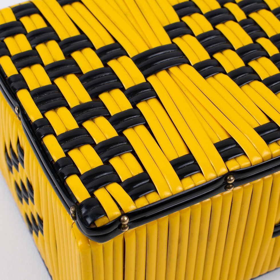 Thumbnail: Mid-Century Black and Yellow Vinyl Plastic Scooby Box, France 1950s