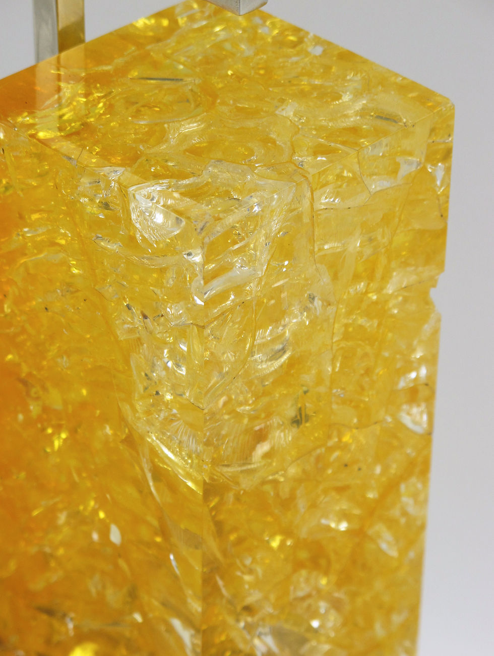 Thumbnail: Marie-Claude de Fouquieres Yellow Fractal Resin and Chrome Table Lamp