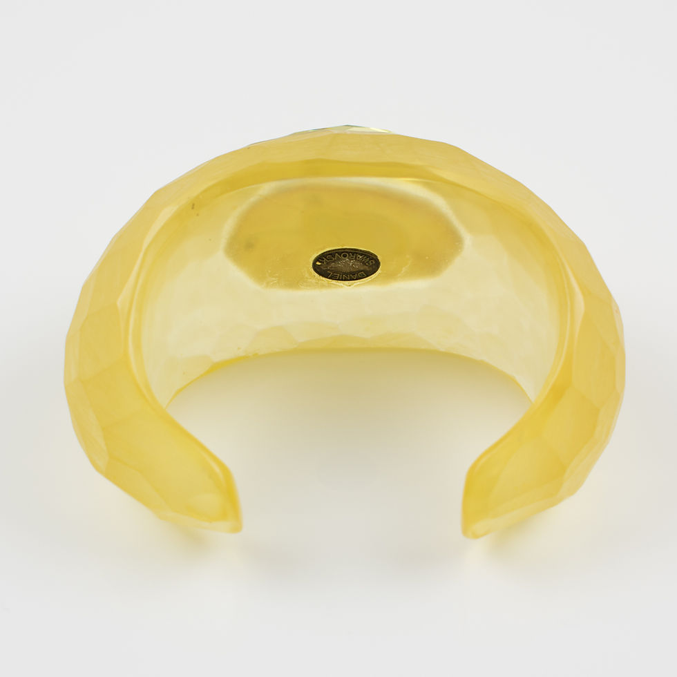 Thumbnail: Daniel Swarovski Paris Massive Jeweled Lucite Cuff Bracelet