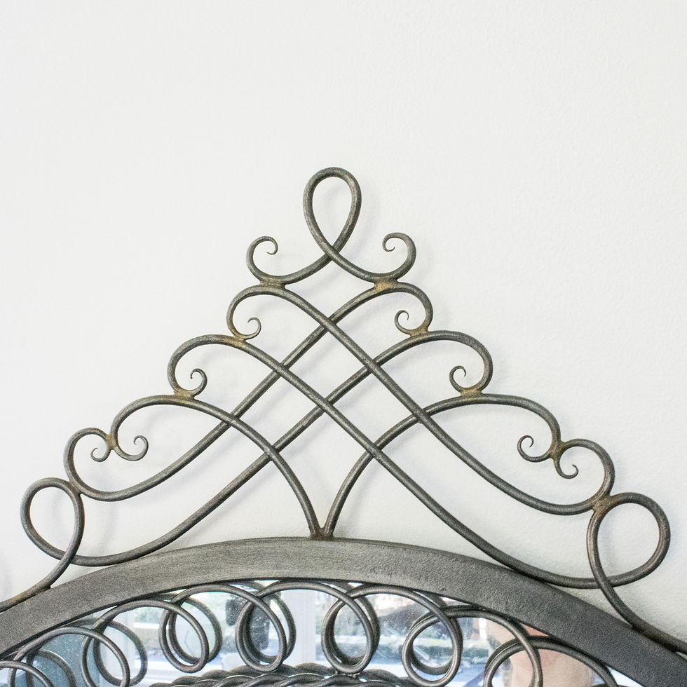 Thumbnail: French Mid-Century Cast Iron Ornate Wall-Mounted Mirror, 1950s