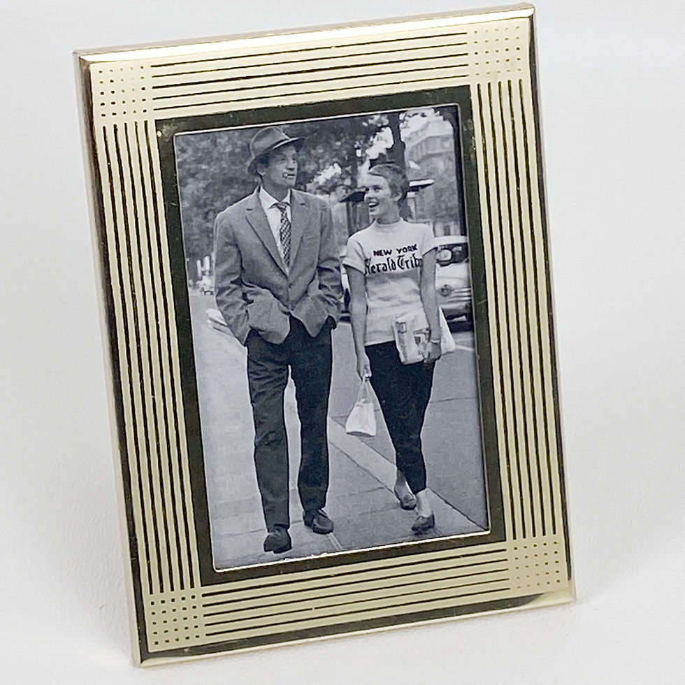 Umberto Mascagni Geometric Gilt Aluminum Picture Frame, Italy circa 1970