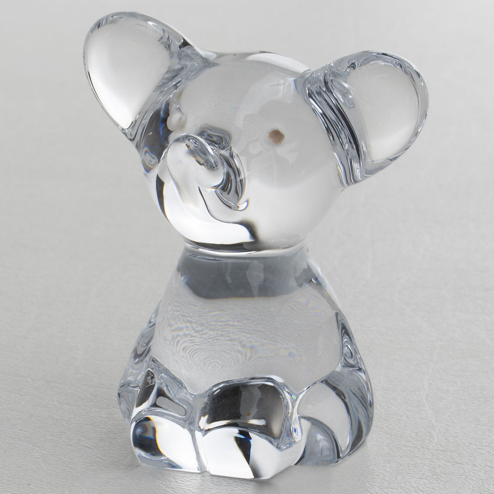 Thumbnail: Daum France Crystal Elephant Paperweight Sculpture