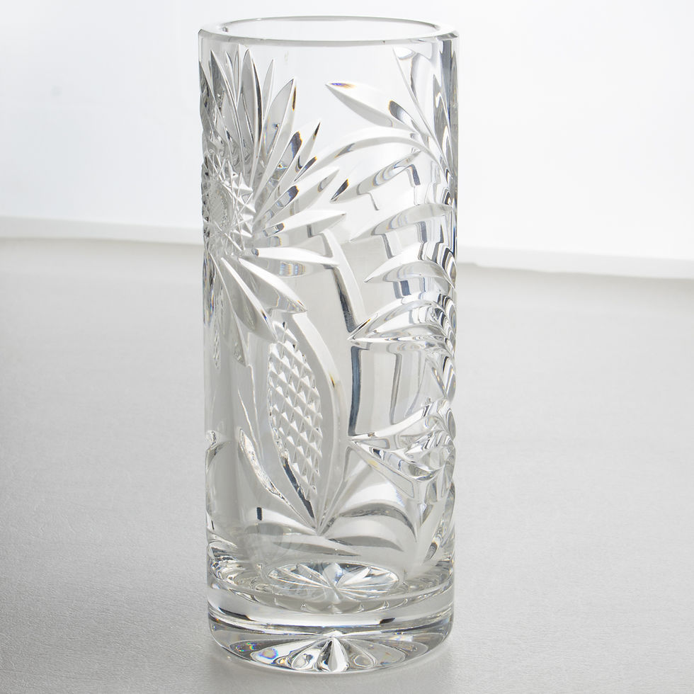 Thumbnail: Saint Louis France Etched Crystal Tumbler Vase, circa 1970