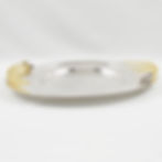 Prata Wolff Silver Plate Platter Tray Centerpiece with Lucite Horn Handles
